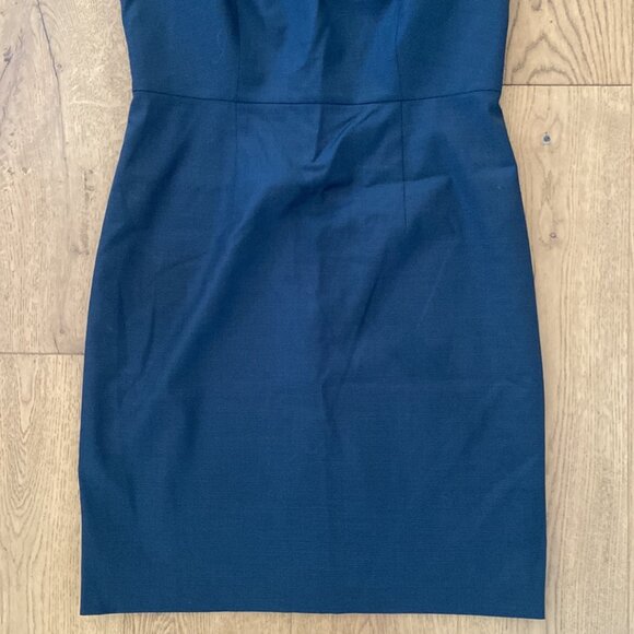 Hugo Boss Digela Dark Emerald Patterned Wool Sheath Dress - Picture 9 of 13